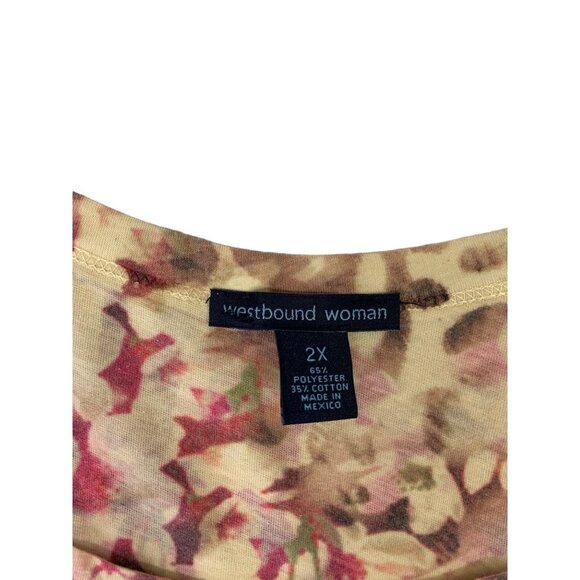 Westbound Women's Tan Floral Top - Picture 4 of 7